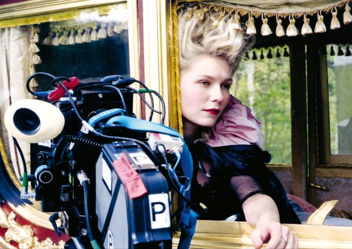 Kirsten Dunst on the set of Marie Antoinette